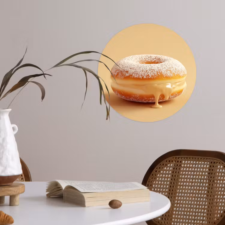 Behangcirkel - Donut - Romig - Poedersuiker - Beige — 4