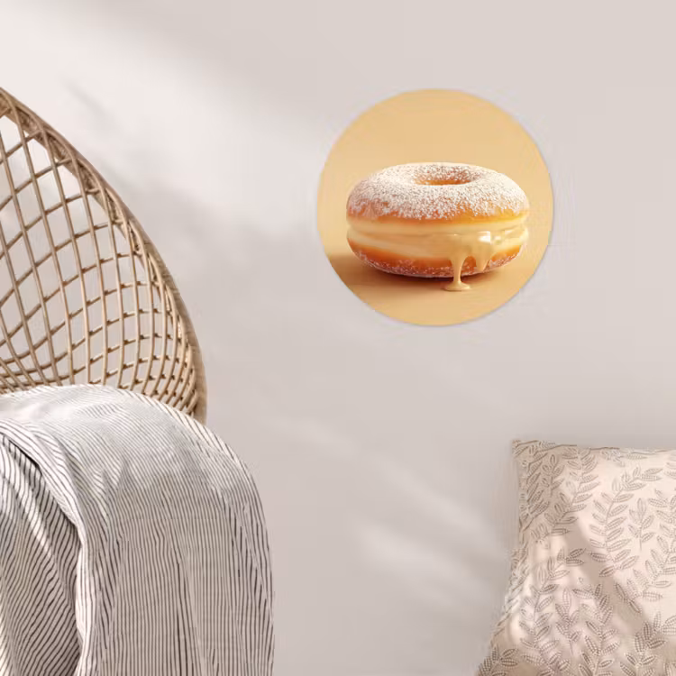 Behangcirkel - Donut - Romig - Poedersuiker - Beige — 5