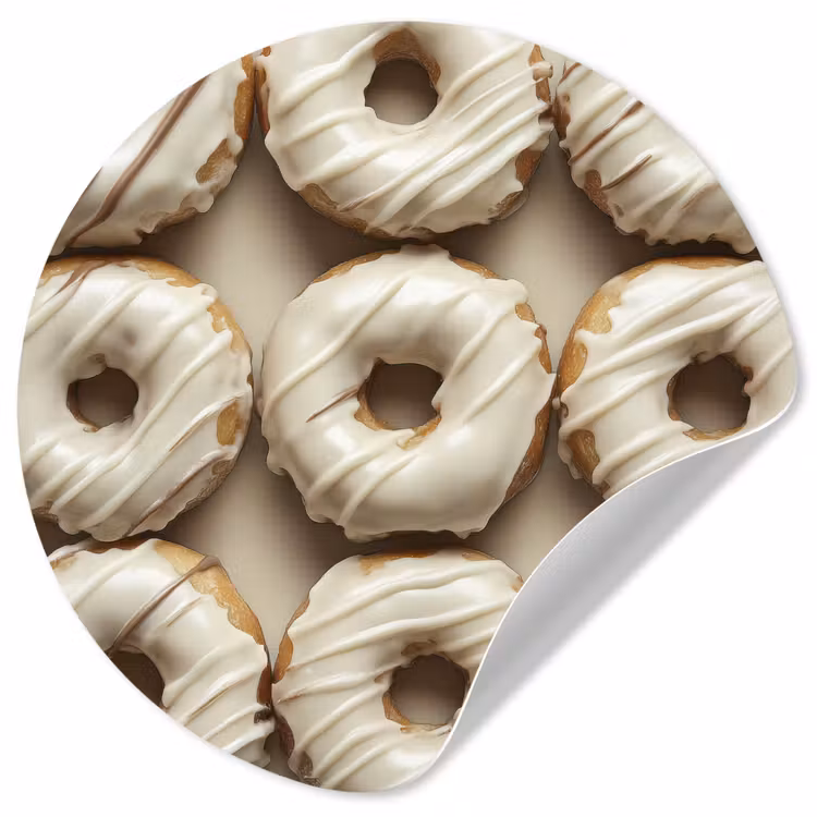 Behangcirkel - Donuts - Chocolade - Wit - Beige — 1