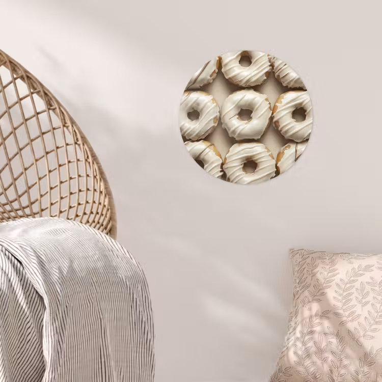 Behangcirkel - Donuts - Chocolade - Wit - Beige — 5