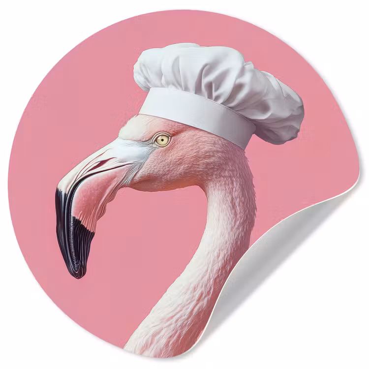 Behangcirkel - Flamingo - Roze - Koksmuts - Vogel — 1