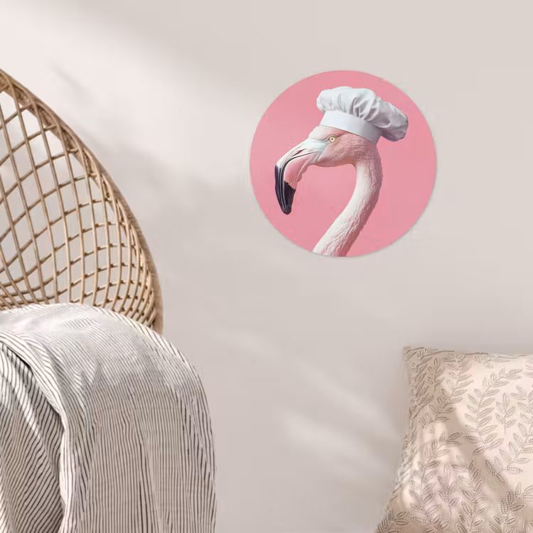 Behangcirkel - Flamingo - Roze - Koksmuts - Vogel — 5