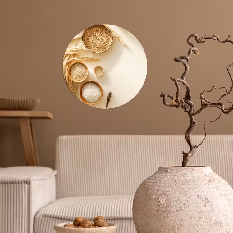 Behangcirkel - Granen - Hout - Kom - Beige — 2