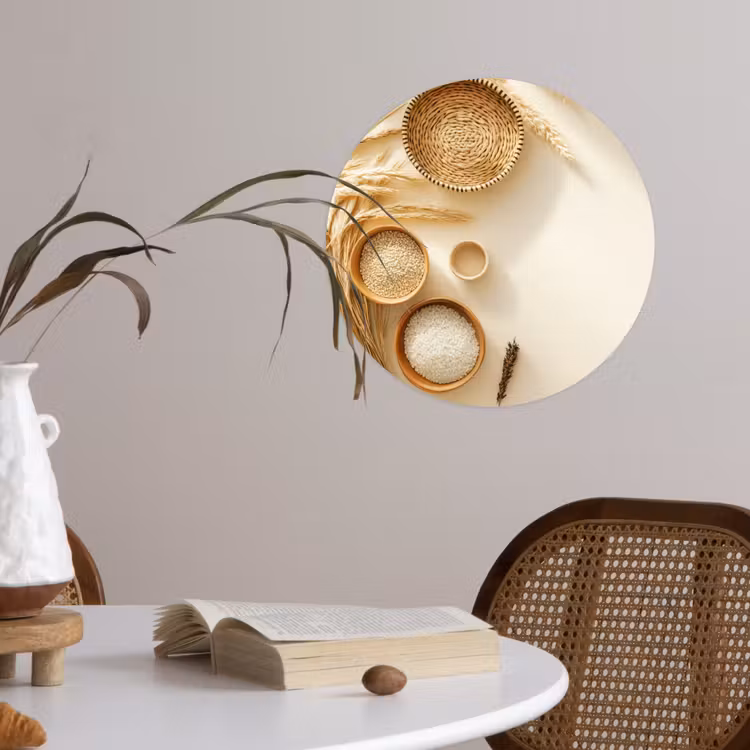 Behangcirkel - Granen - Hout - Kom - Beige — 4