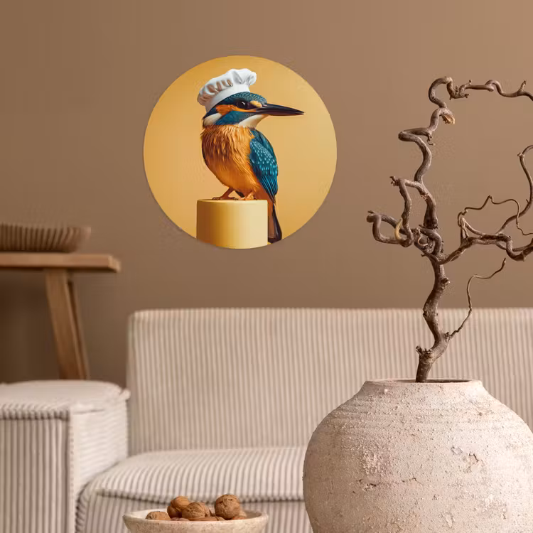 Behangcirkel - Ijsvogel - Pilaar - Koksmuts - Vogel — 2
