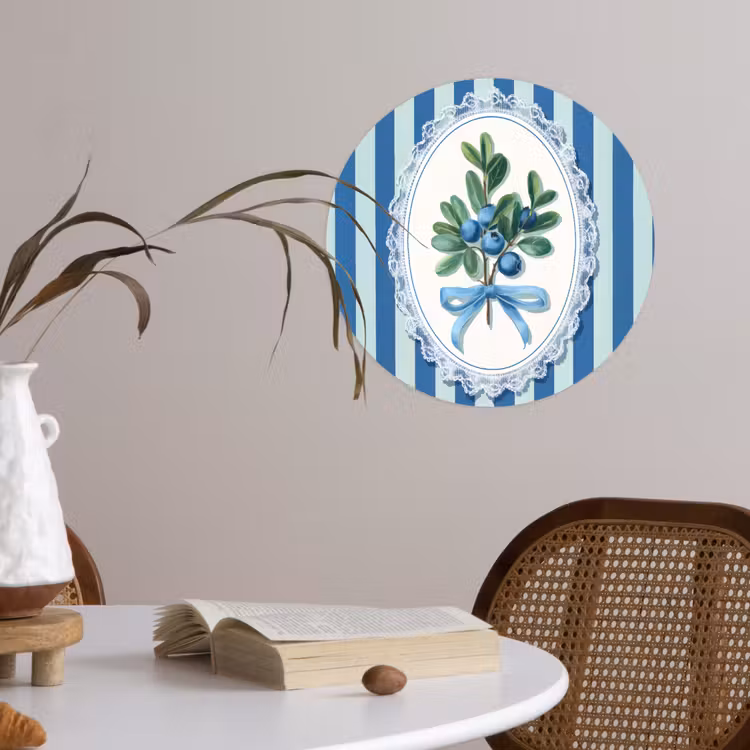 Behangcirkel - Illustratie - Bessen - Blauw - Strepen — 4