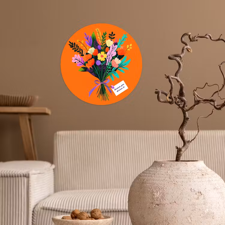 Behangcirkel - Kaartje - Boeket - Bloemen — 2