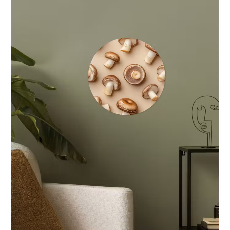 Behangcirkel - Kastanje Champignons - Beige — 3