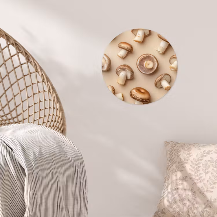 Behangcirkel - Kastanje Champignons - Beige — 5