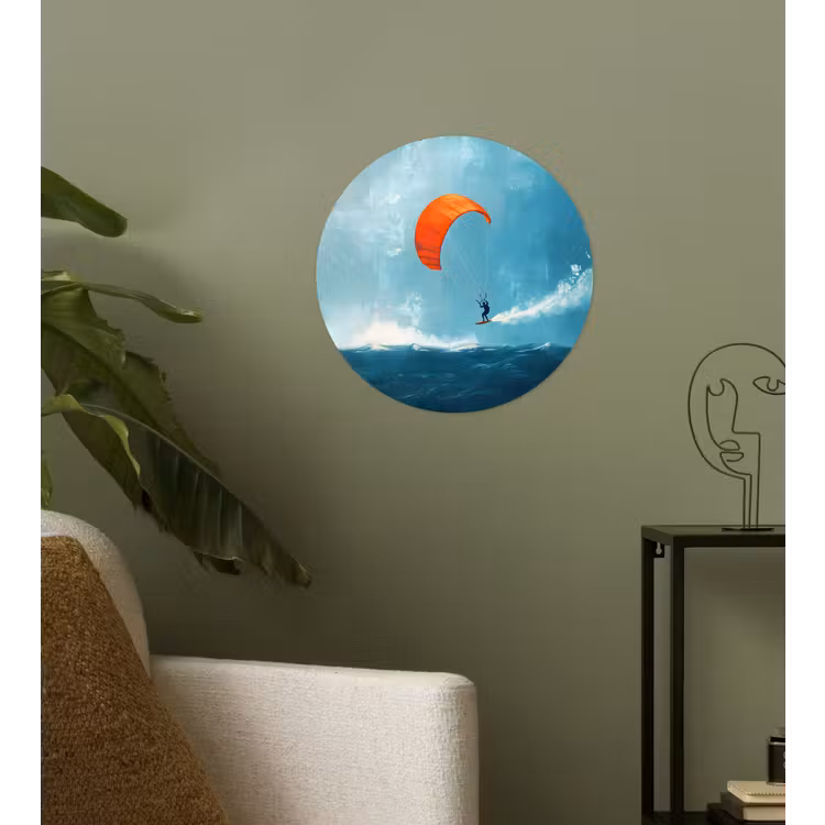 Behangcirkel - Kitesurfer - Oranje - Zee - Lucht — 3