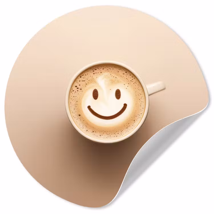 Behangcirkel - Koffie - Melkschuim - Lach - Beige — 1