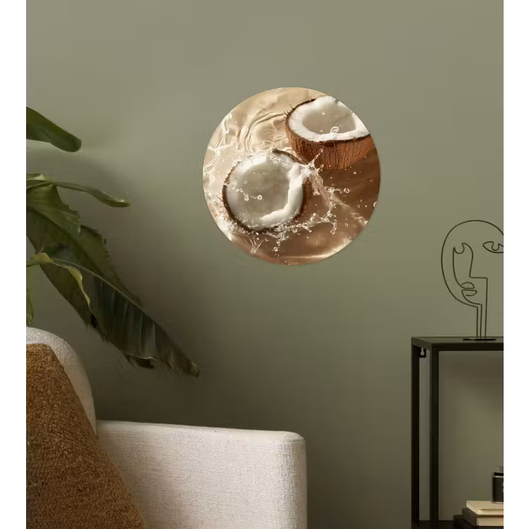 Behangcirkel - Kokosnoot - Water - Beige - Spetters — 3