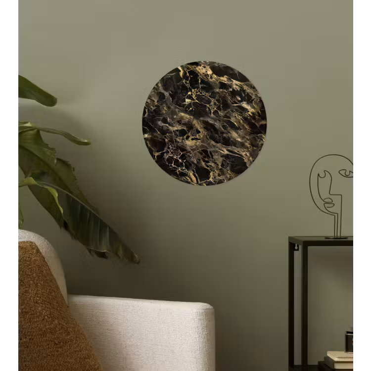 Behangcirkel - Kristal - Goud - Zwart - Marmer — 3