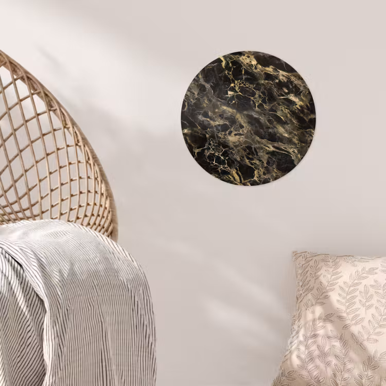 Behangcirkel - Kristal - Goud - Zwart - Marmer — 5