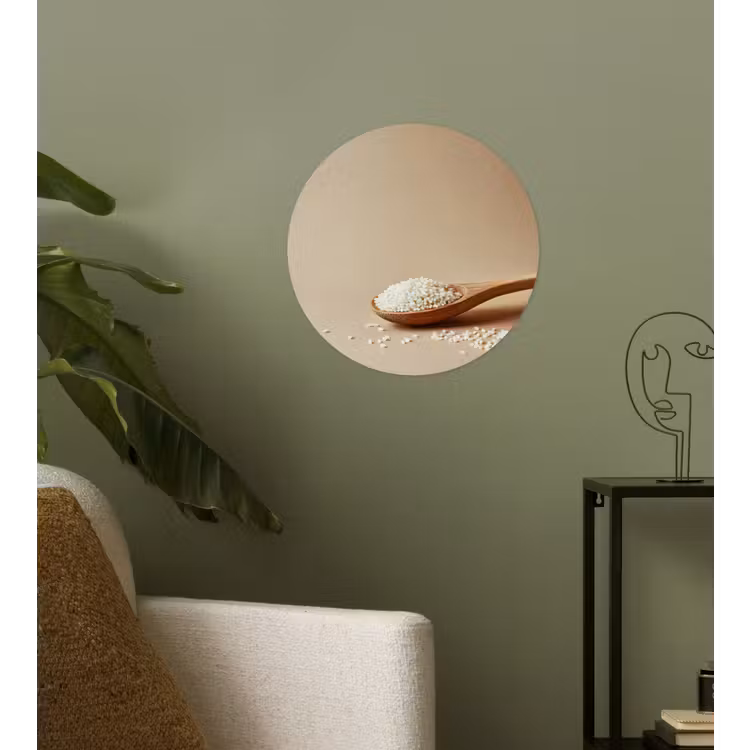 Behangcirkel - Lepel - Rijst - Hout - Beige — 3