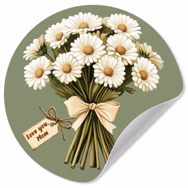 Behangcirkel - Lint - Boeket - Groen - Quote — 1