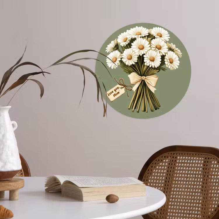 Behangcirkel - Lint - Boeket - Groen - Quote — 4