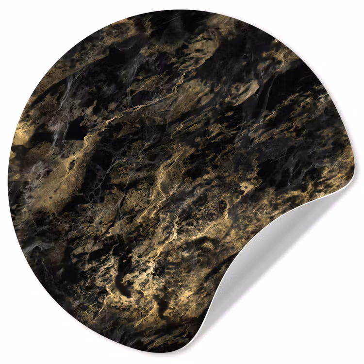 Behangcirkel - Marmer - Zwart - Goud — 1