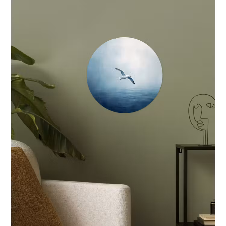 Behangcirkel - Meeuw - Wit - Zee - Mistig — 3
