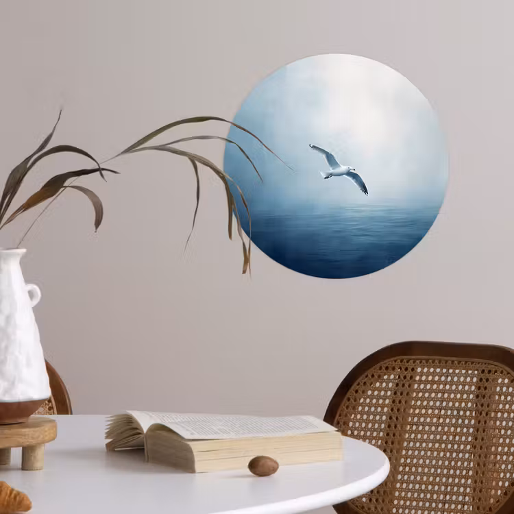 Behangcirkel - Meeuw - Wit - Zee - Mistig — 4