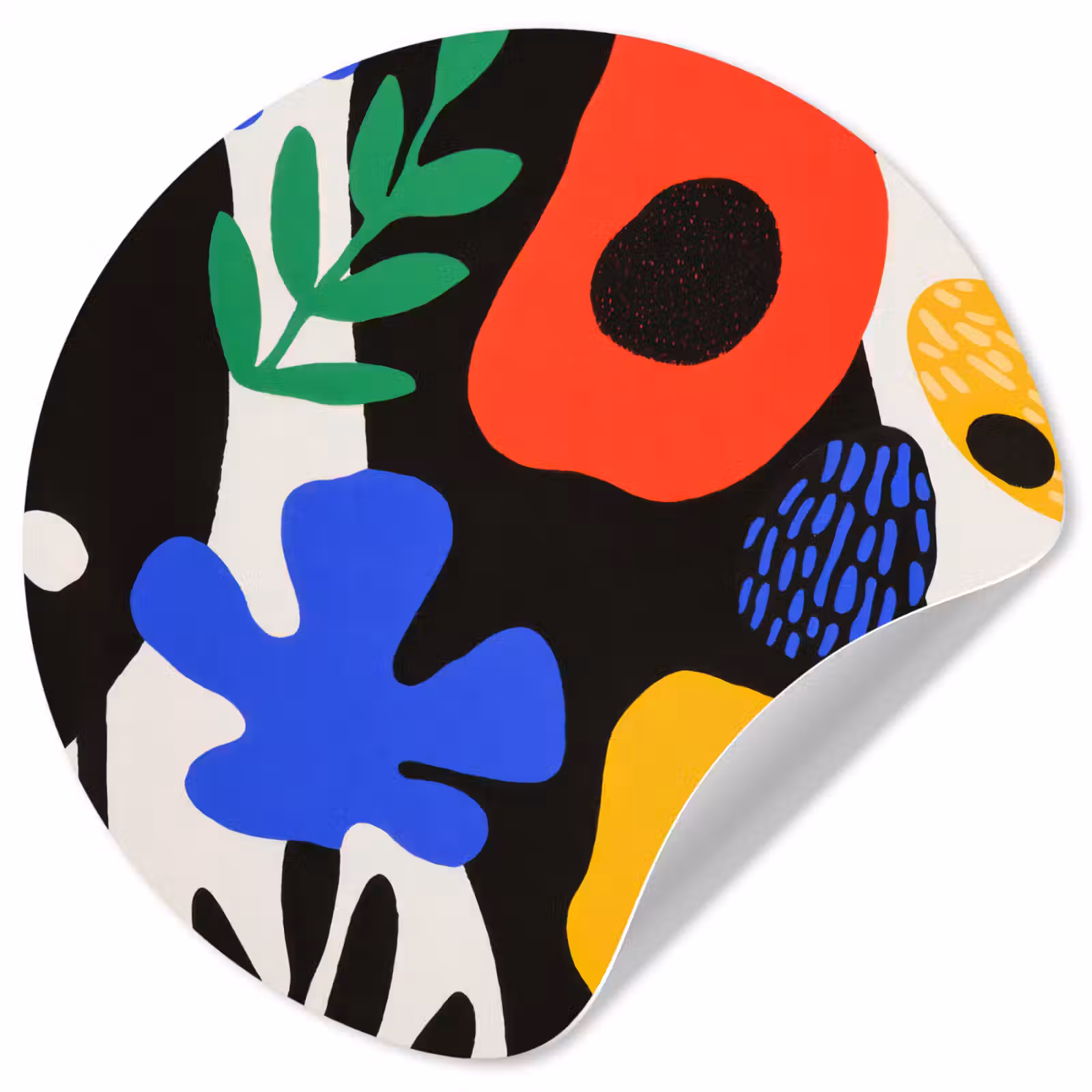 Behangcirkel - Bloemen - Bladeren - Abstract - Zwart — 1