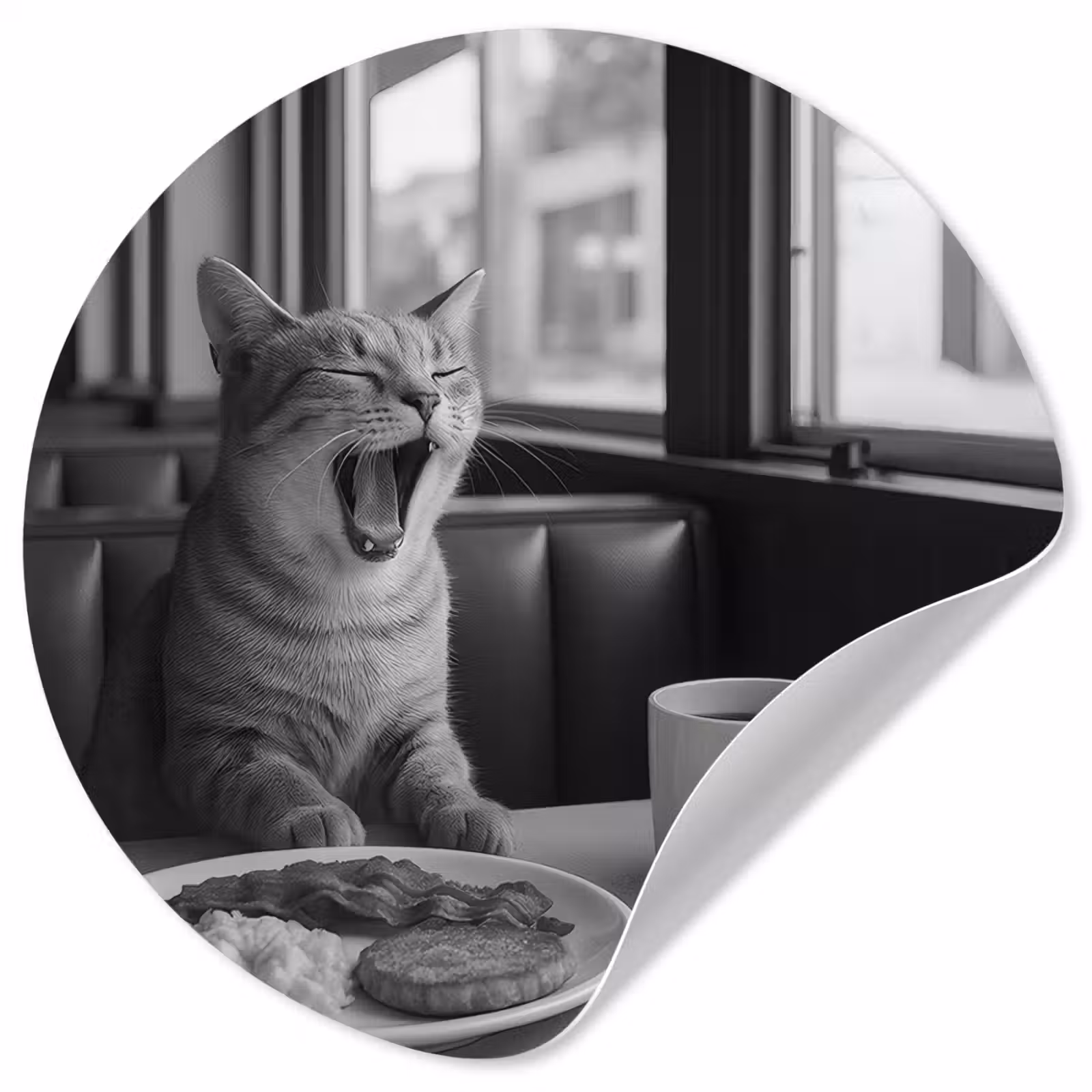 Behangcirkel - Kat - Koffie - Brood - Zwart — 1