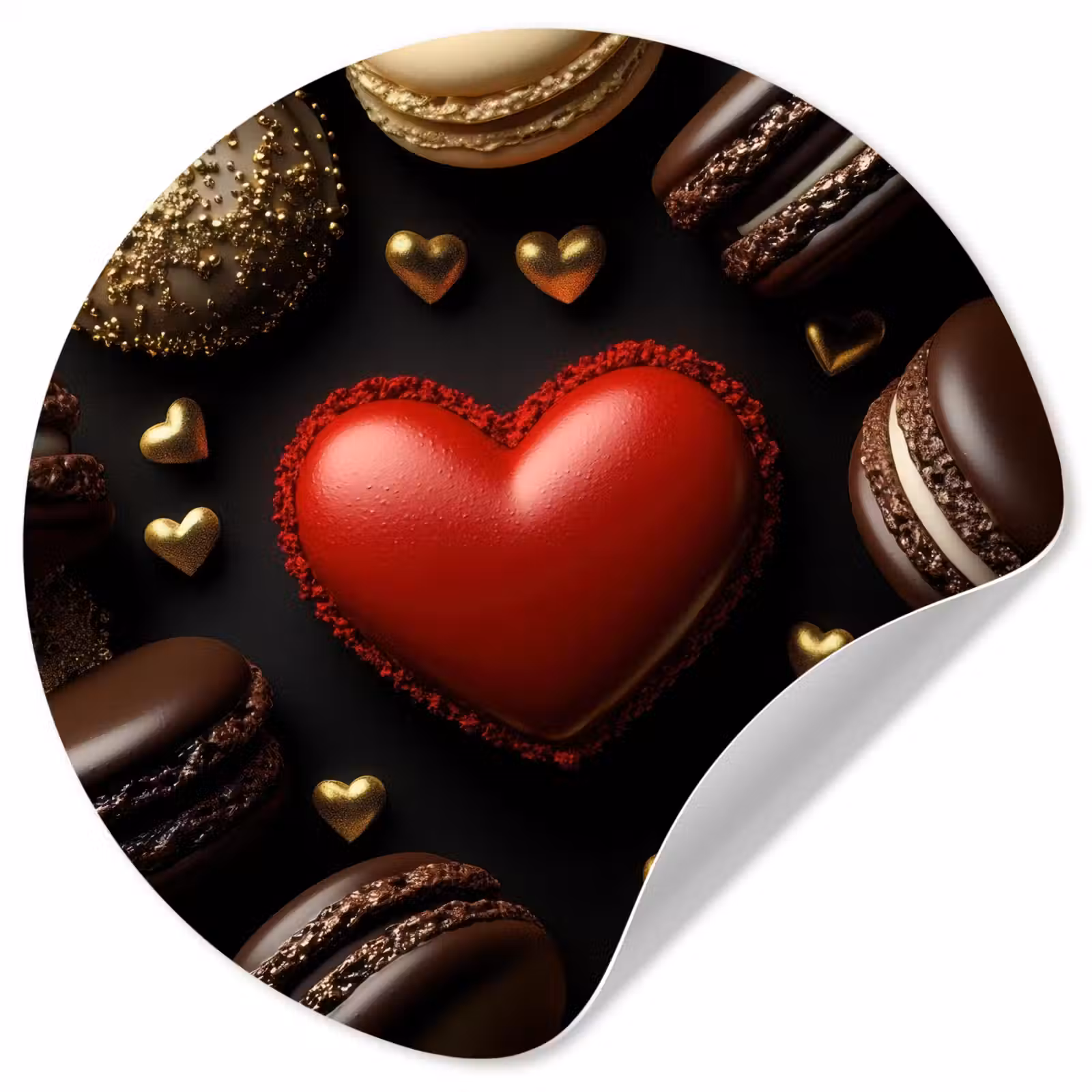 Behangcirkel - Macarons - Rood - Hart — 1