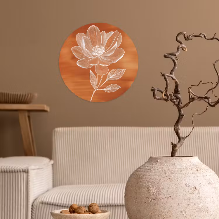 Behangcirkel - Bloem - Minimalistisch - Wit — 2