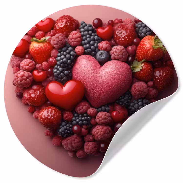 Behangcirkel - Fruit - Hartjes - Aardbeien - Frambozen - Bosbessen — 1