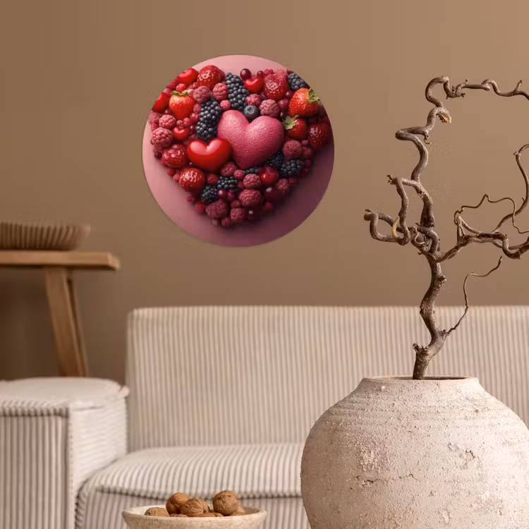 Behangcirkel - Fruit - Hartjes - Aardbeien - Frambozen - Bosbessen — 2