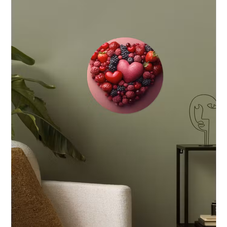 Behangcirkel - Fruit - Hartjes - Aardbeien - Frambozen - Bosbessen — 3