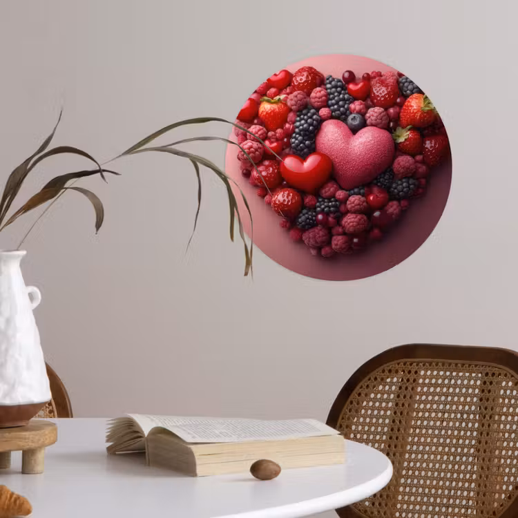 Behangcirkel - Fruit - Hartjes - Aardbeien - Frambozen - Bosbessen — 4