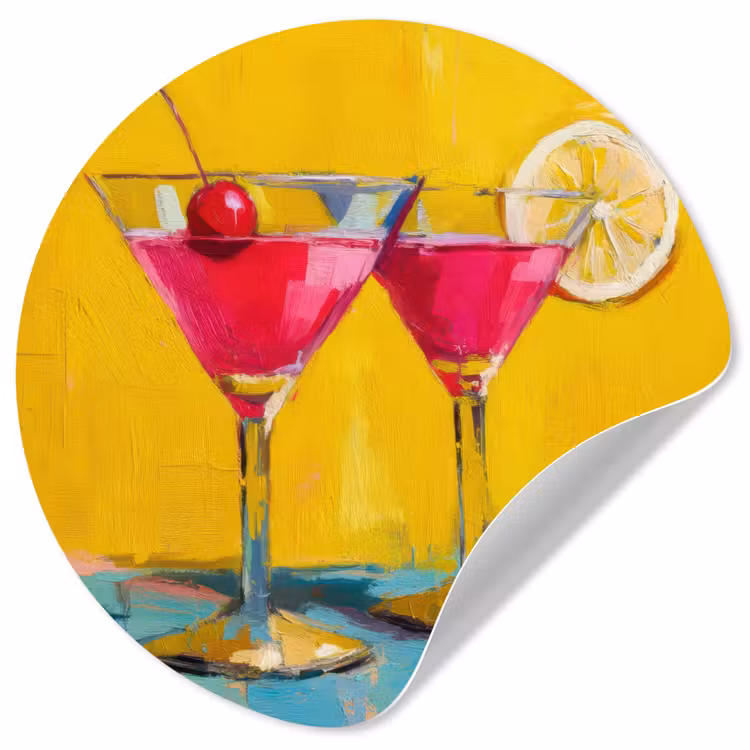 Behangcirkel - Glazen - Cocktail - Citroen - Kers — 1