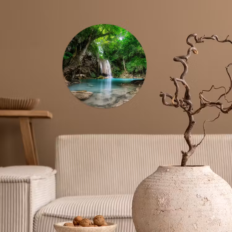 Behangcirkel - Jungle - Waterval - Planten - Water - Natuur — 2