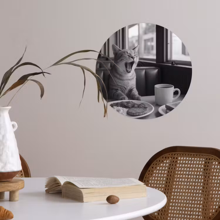 Behangcirkel - Kat - Koffie - Brood - Zwart — 4