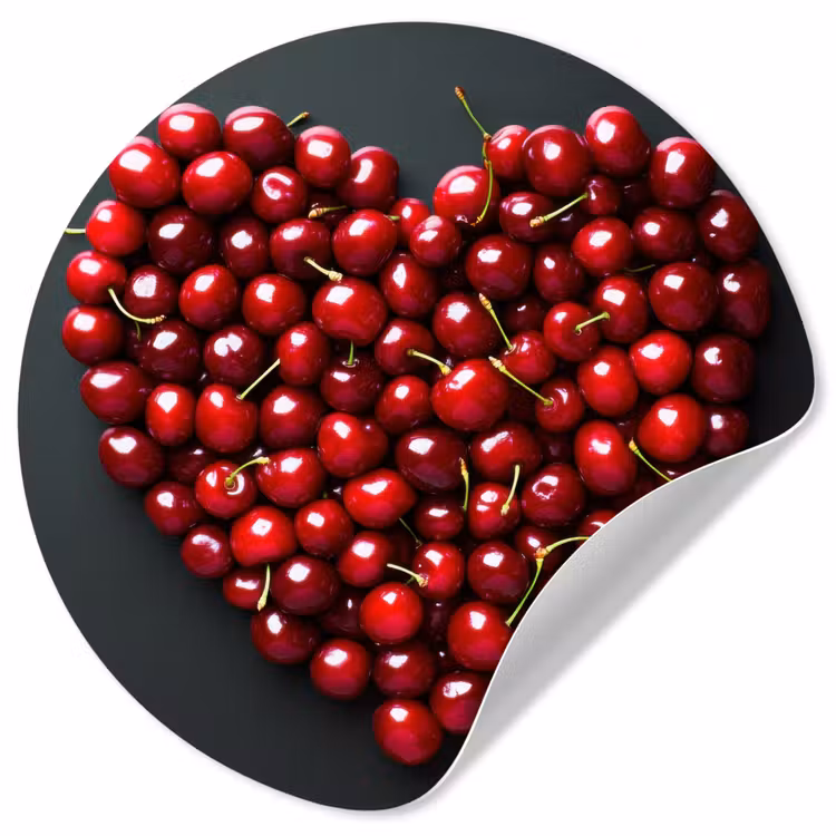 Behangcirkel - Kersen - Hart - Rood - Zwart — 1