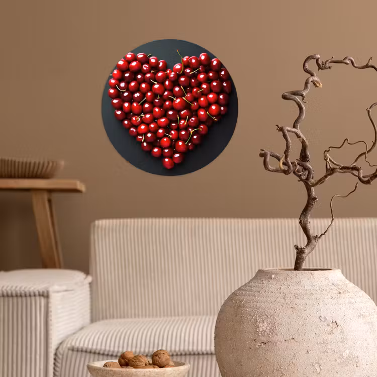 Behangcirkel - Kersen - Hart - Rood - Zwart — 2