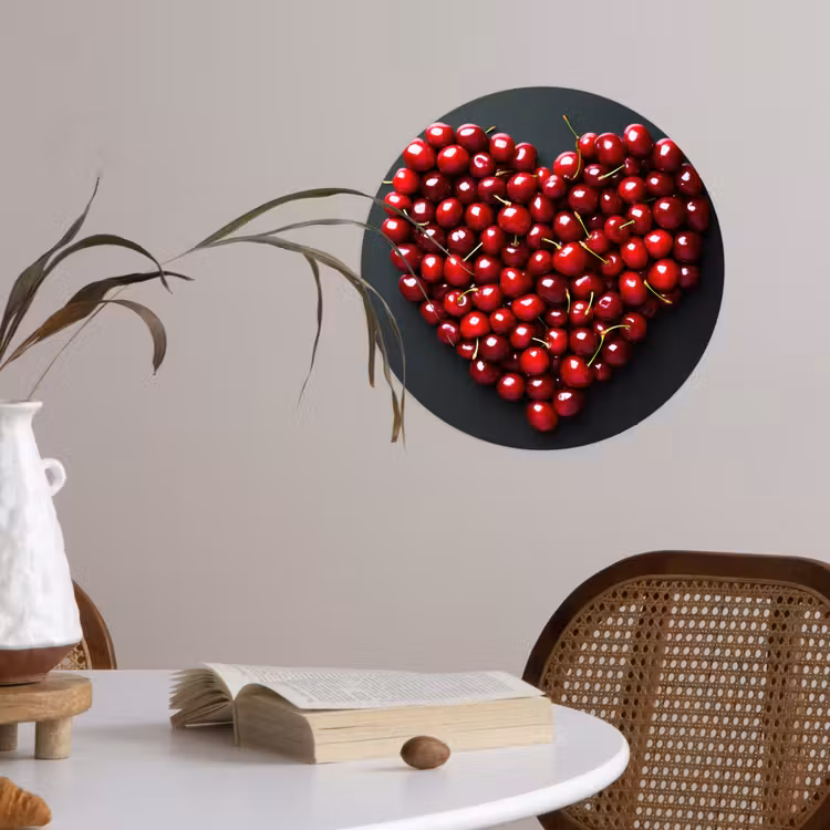 Behangcirkel - Kersen - Hart - Rood - Zwart — 4