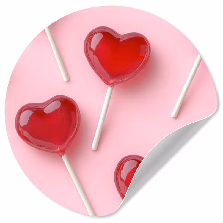 Behangcirkel - Lollies - Hartjes - Roze — 1