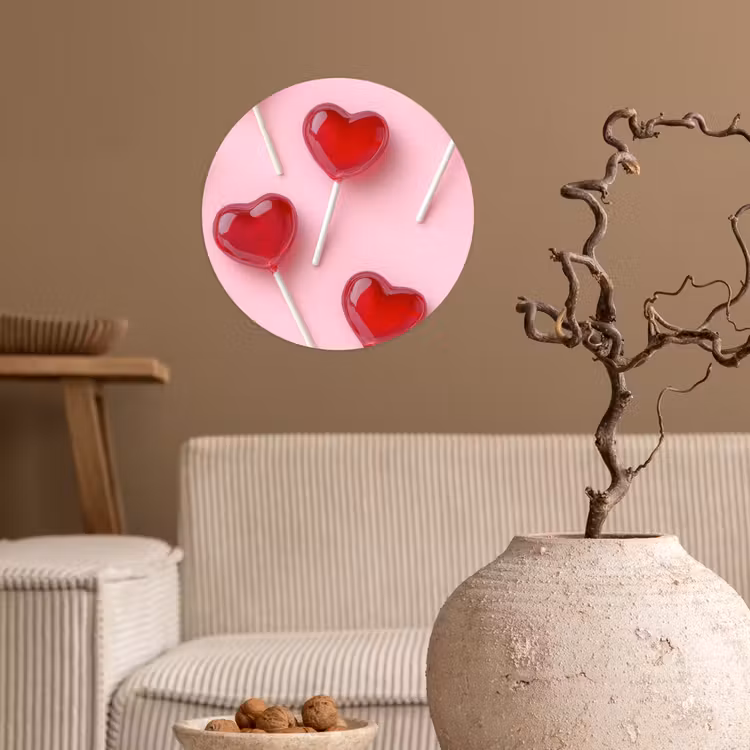 Behangcirkel - Lollies - Hartjes - Roze — 2