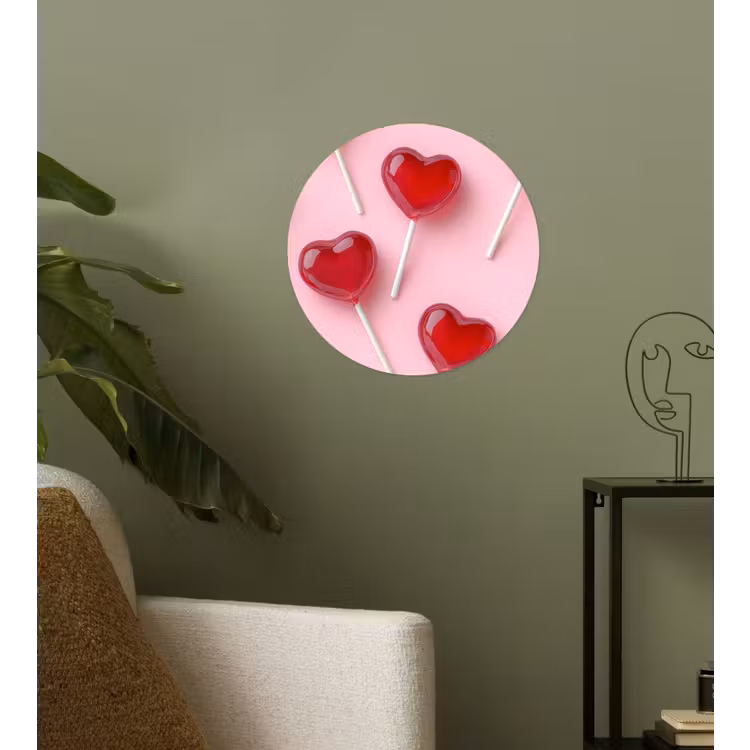 Behangcirkel - Lollies - Hartjes - Roze — 3