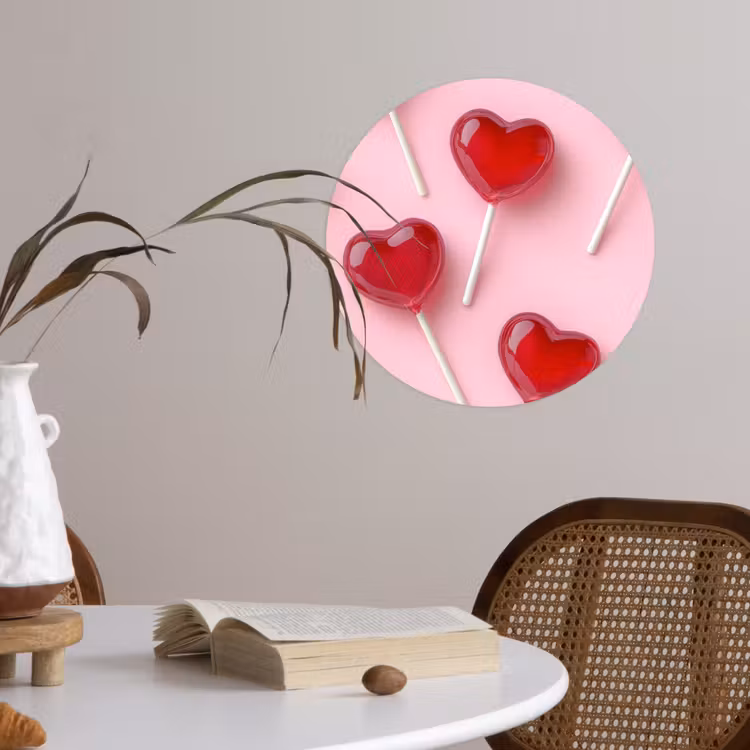 Behangcirkel - Lollies - Hartjes - Roze — 4