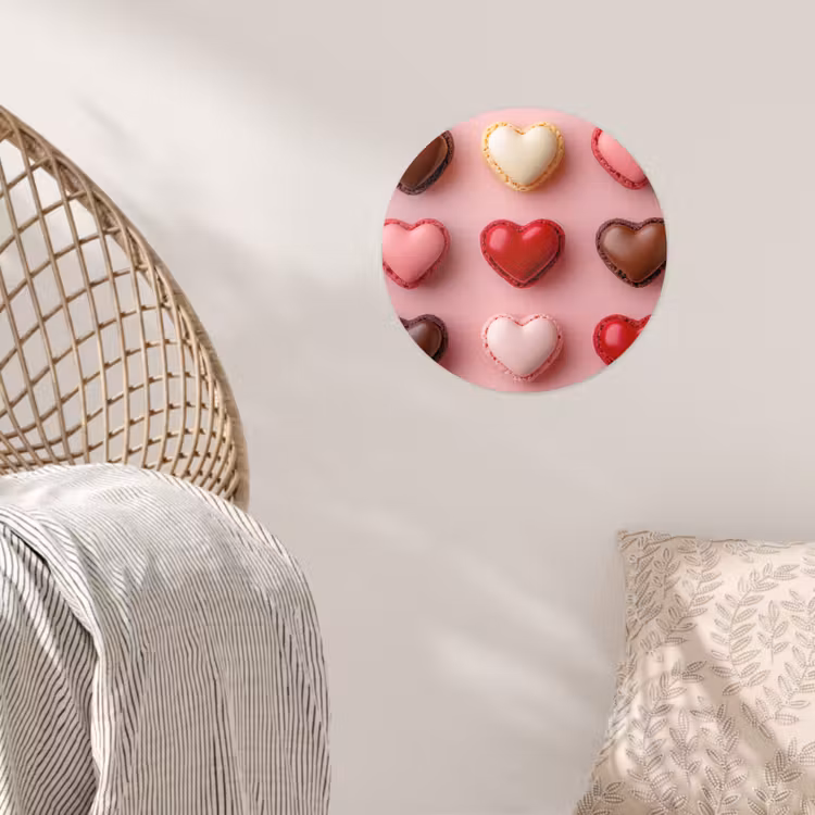 Behangcirkel - Macarons - Hartjes - Kleurrijk - Roze — 5