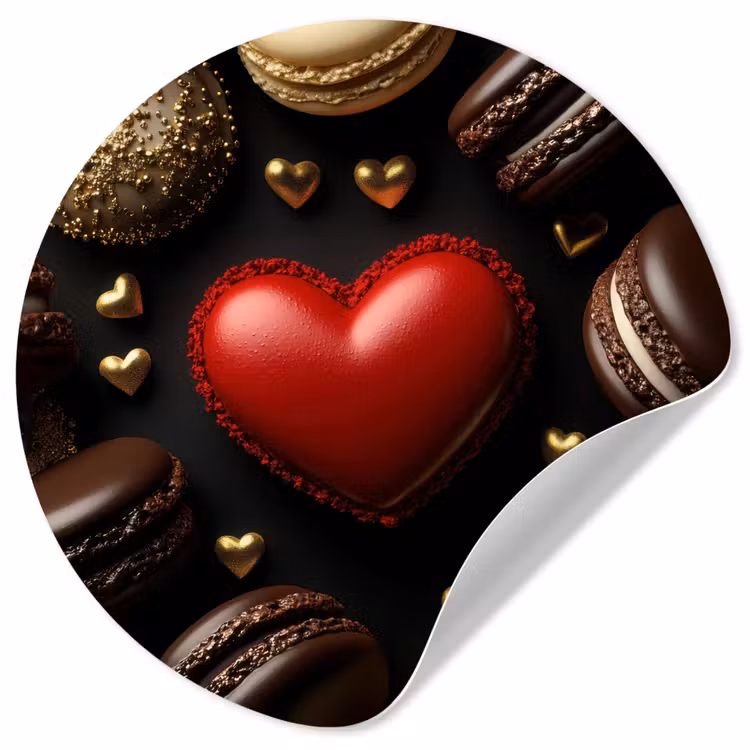 Behangcirkel - Macarons - Rood - Hart — 1