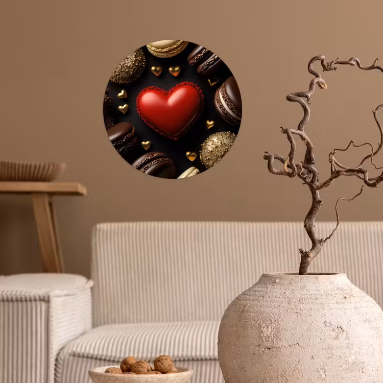 Behangcirkel - Macarons - Rood - Hart — 2