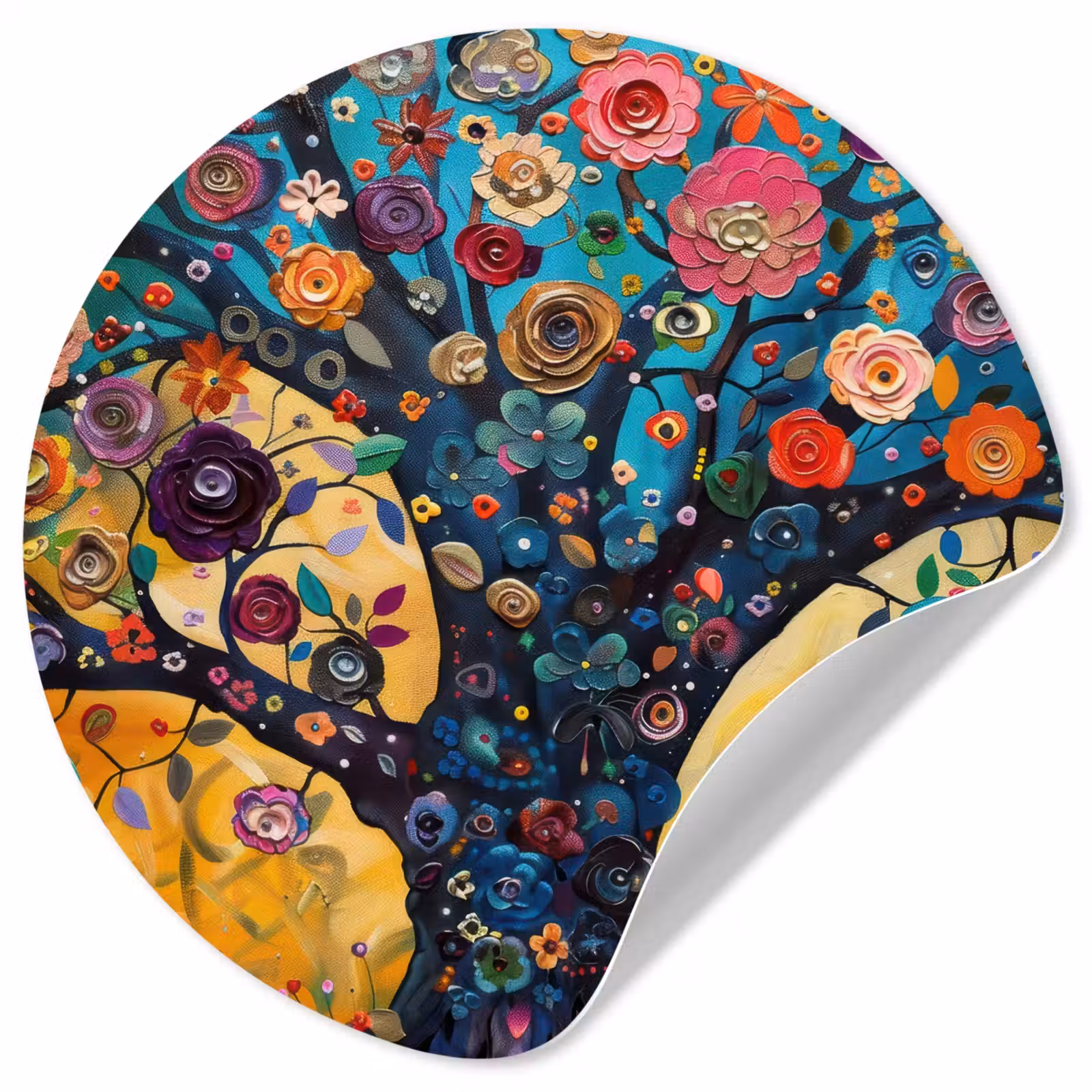 Behangcirkel - Boom - Levensboom - Kleurrijk - Bloemen - Modern — 1