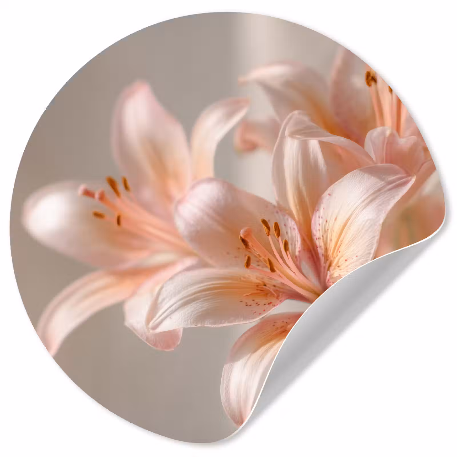 Behangcirkel - Lelies - Meeldraden - Roze - Wazig — 1