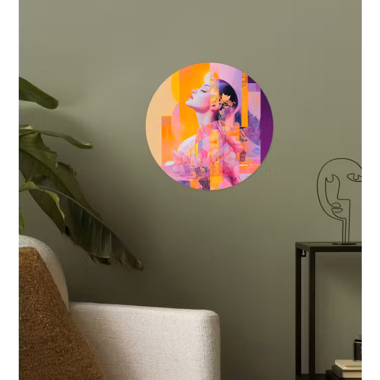 Behangcirkel - Abstract - Portret - Vrouw - Kleurrijk — 3