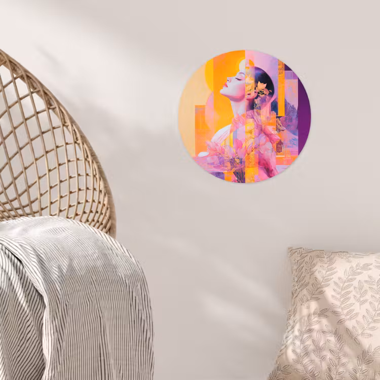 Behangcirkel - Abstract - Portret - Vrouw - Kleurrijk — 5