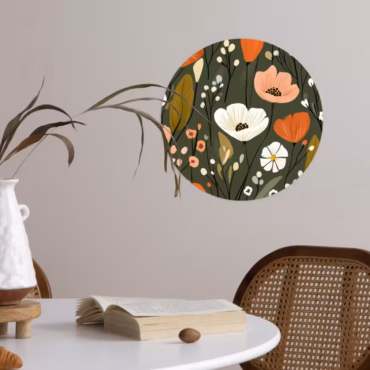 Behangcirkel - Bloemen - Illustratie - Groen — 4